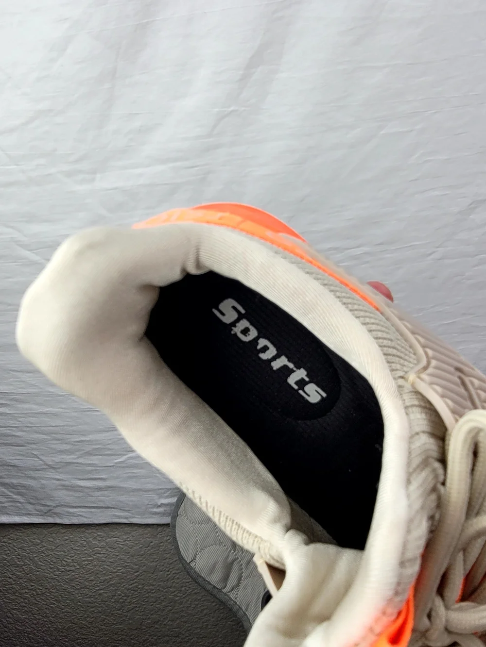 Men's Athletic Sneakers in Beige and Orange - Lightweight Performance